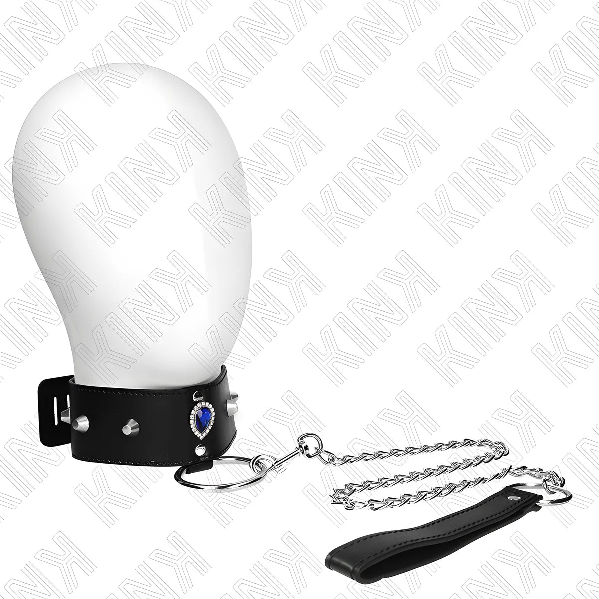 kink collier 65 cm avec bracelet avec diamants bleu ajustable 36 43 cm x 5 cm