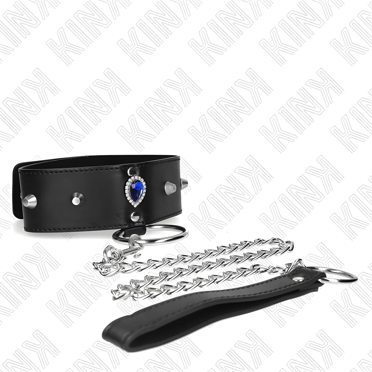kink collier 65 cm avec bracelet avec diamants bleu ajustable 36 43 cm x 5 cm