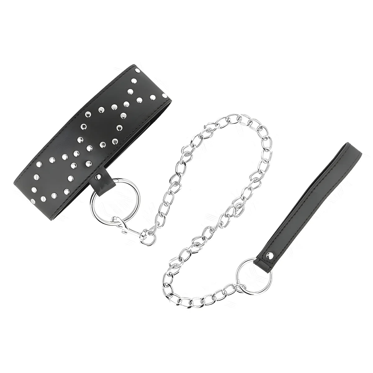 kink collier 65 cm avec laisse avec clous argentes modele 3 reglable 36 43 cm x 5 cm
