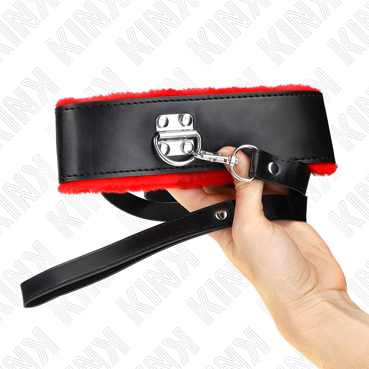 kink collier avec ceinture 116 cm avec bracelet en cuir rouge ajustable 40 48 cm x 6 cm