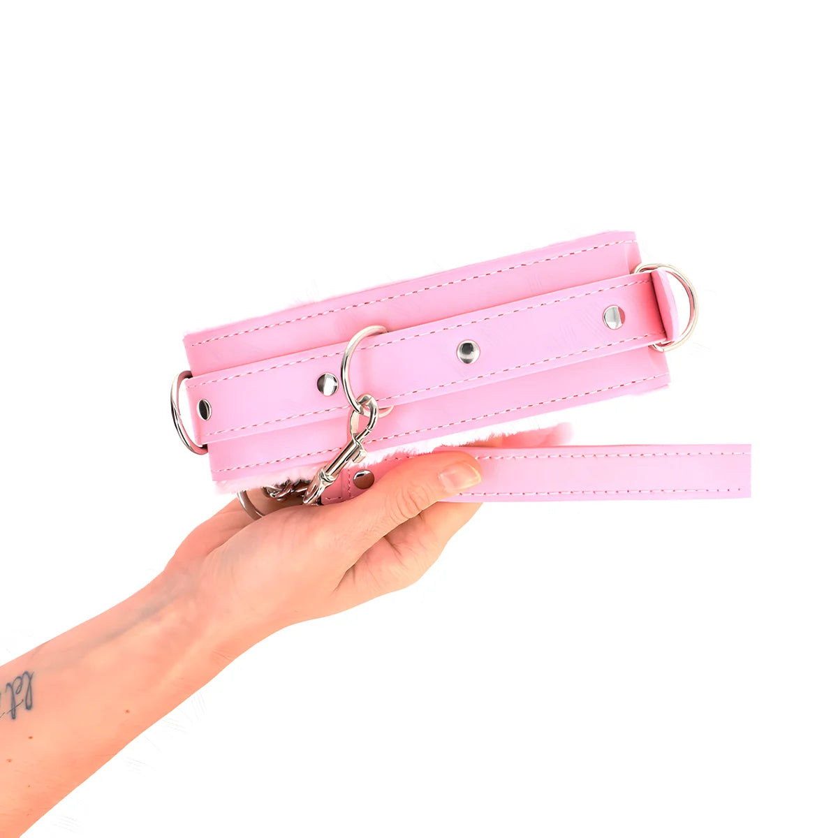 kink collier avec laisse 65 cm avec restrictions rose 36 42 cm x 5 5 cm