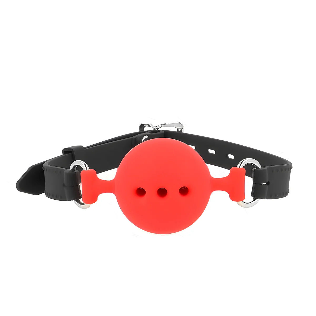 kink baillon entierement silicone 55 x 2 cm avec boule de 5 cm taille l rouge ajustable 35 51 cm