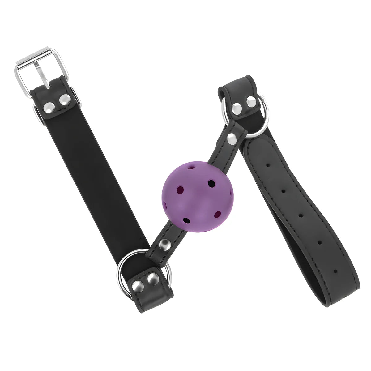 Bâillon ouvert respirant double rivet silicone — détail base