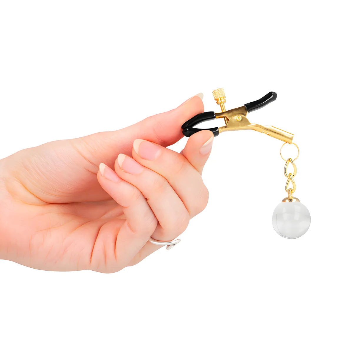 kink pinces a meton billes de verre or 6 cm