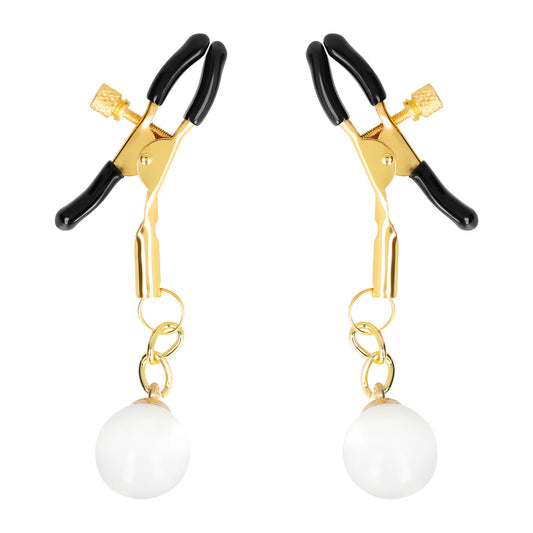 kink pinces a meton billes de verre or 6 cm