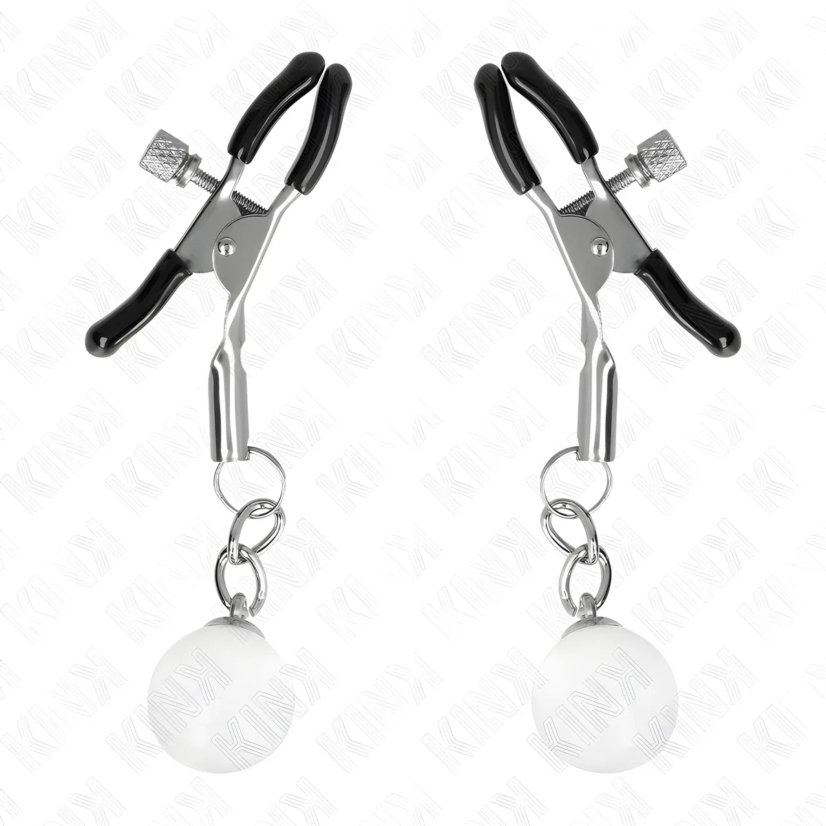 kink pinces a meton billes de verre argent 6 cm