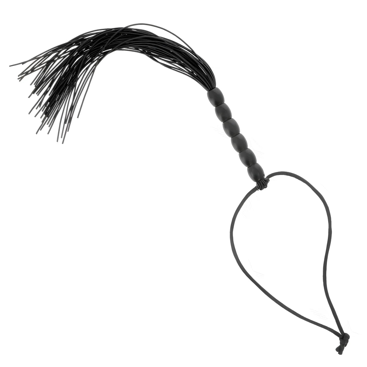 kink mini fouet en silicone avec 6 billes noires 26 cm
