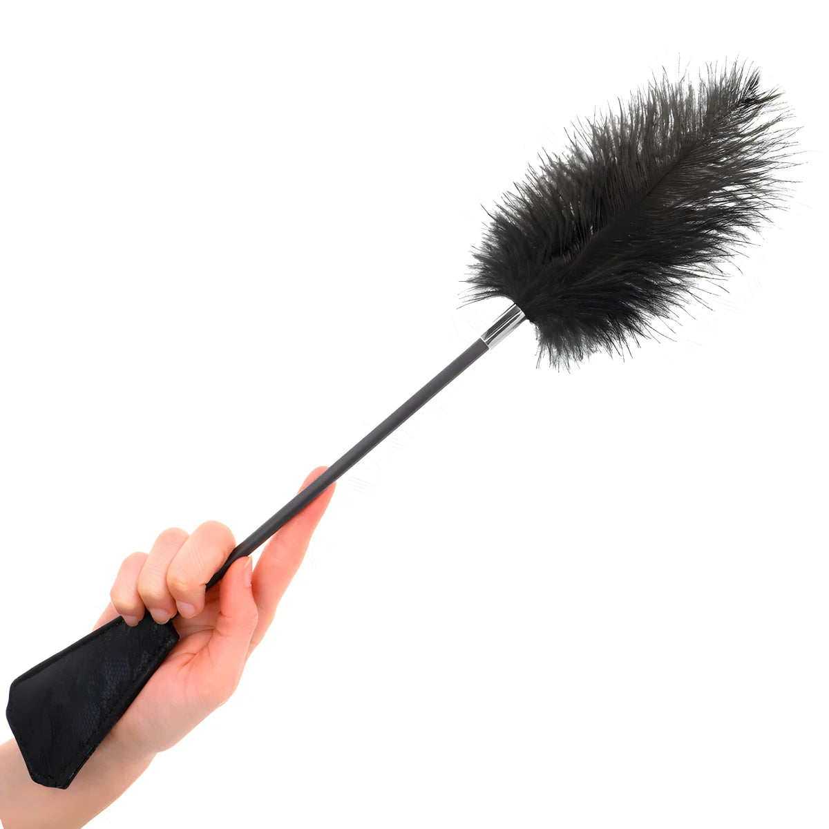 kink plumes dautruche pour tickle avec palette dentelle 56 cm