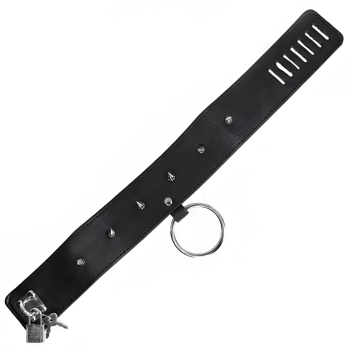 kink collier 65 cm avec laisse avec clous argentes modele 2 reglable 36 43 cm x 5 cm