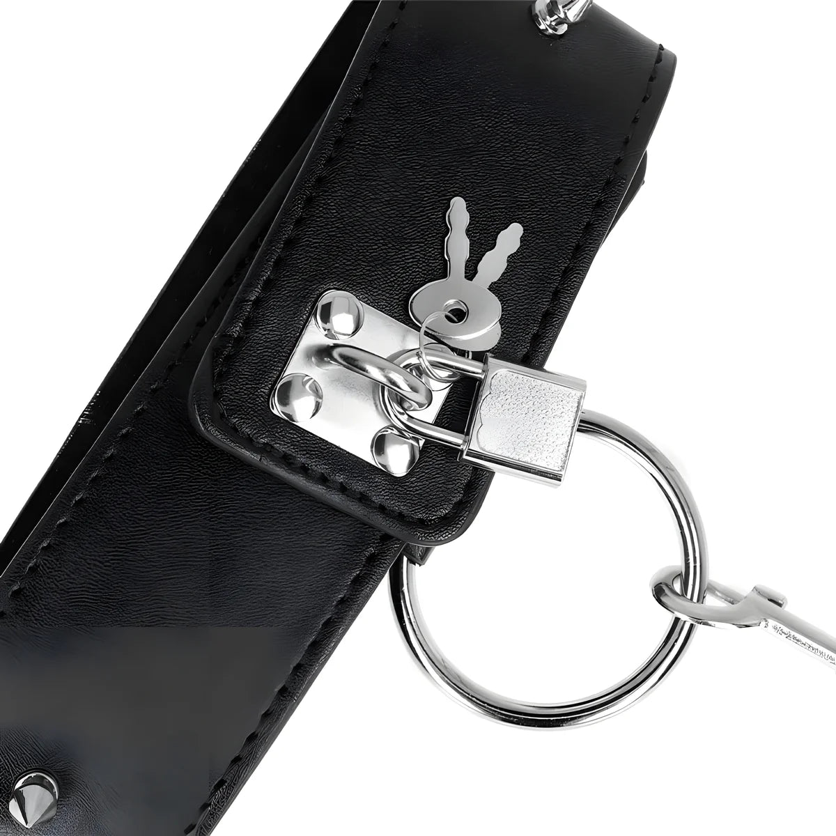 kink collier 65 cm avec laisse avec clous argentes modele 2 reglable 36 43 cm x 5 cm