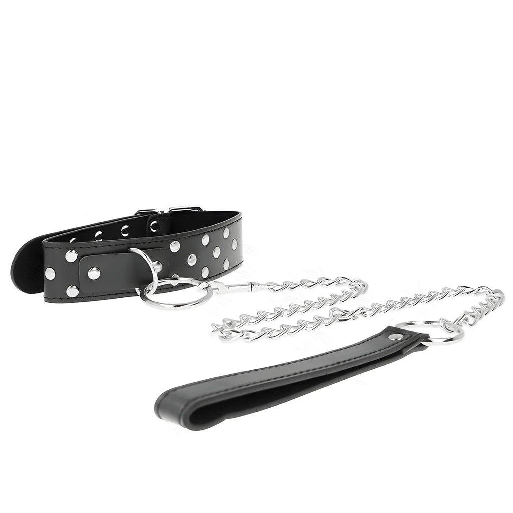 kink collier rivet anneau avec ceinture 65 cm noir ajustable 36 50 cm x 3 8 cm