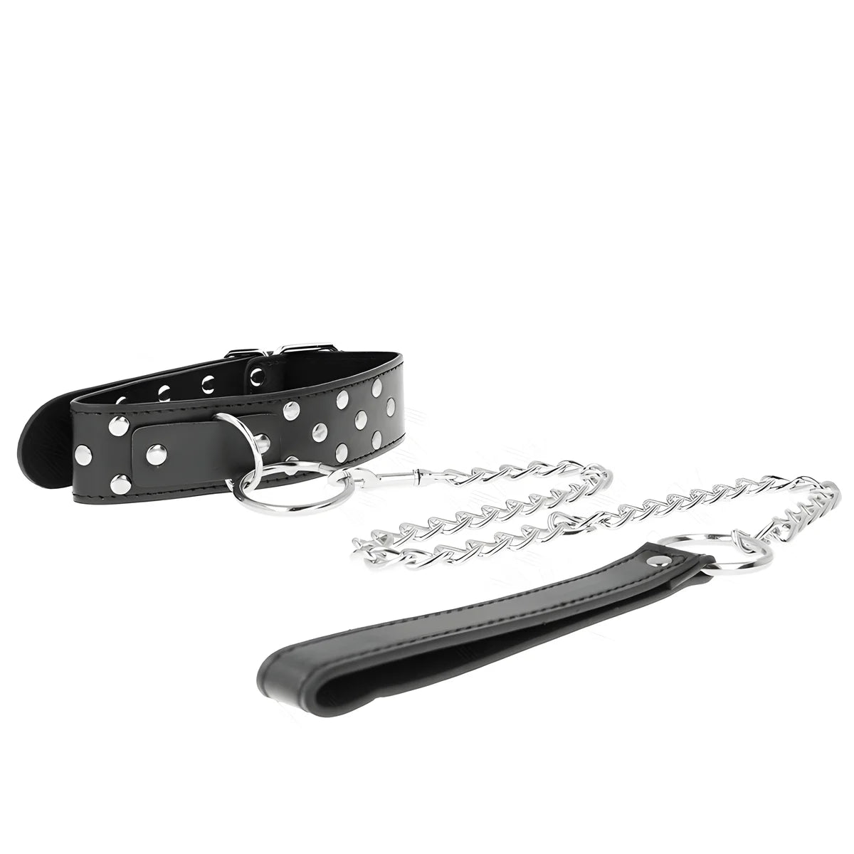 kink collier rivet anneau avec ceinture 65 cm noir ajustable 36 50 cm x 3 8 cm