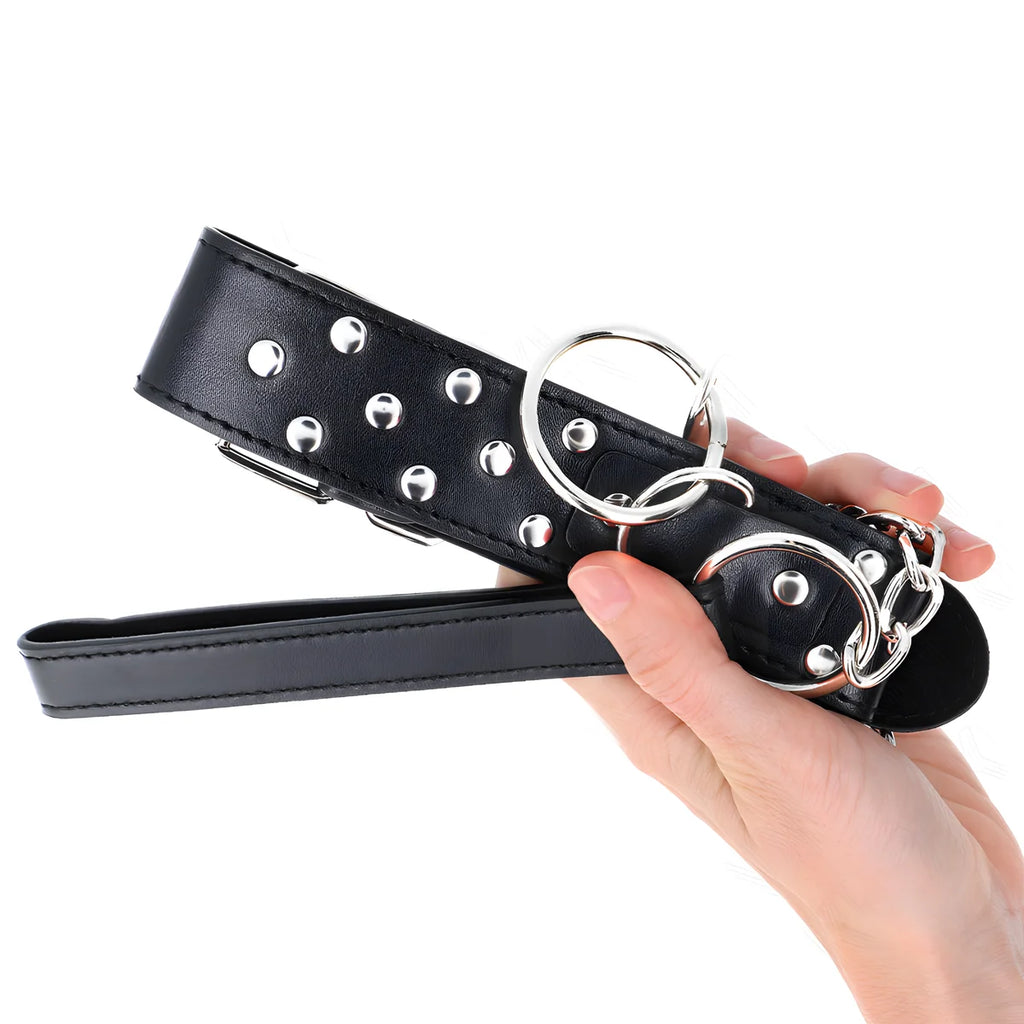 kink collier rivet anneau avec ceinture 65 cm noir ajustable 36 50 cm x 3 8 cm