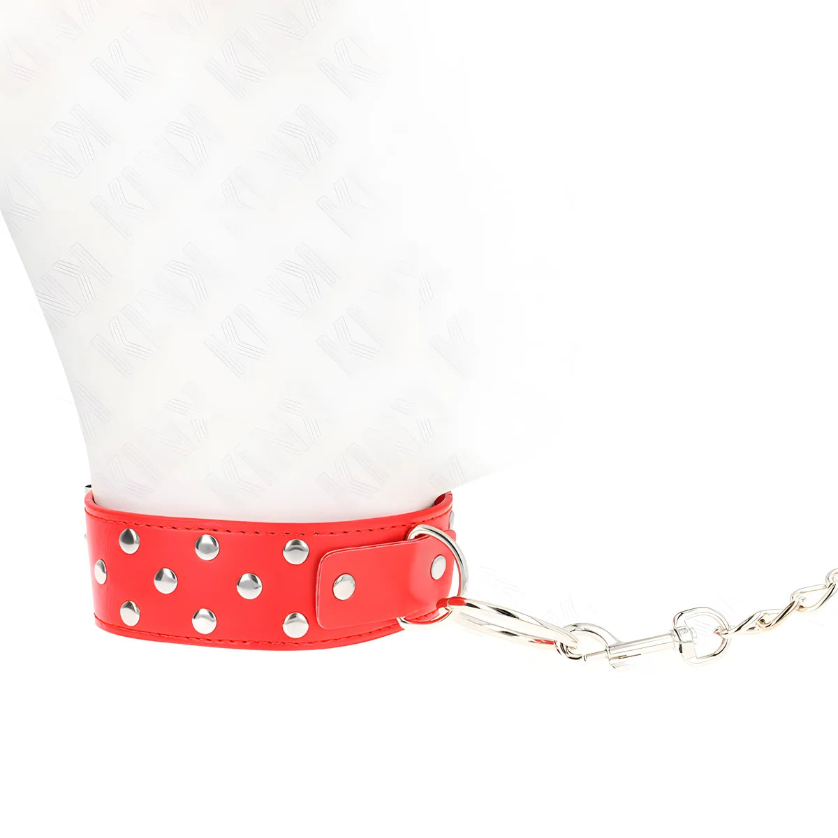 kink collier rivet anneau avec ceinture 65 cm rouge ajustable 36 50 cm x 3 8 cm