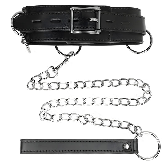 kink collier esclavage 3 anneaux avec sangle 80 cm 53 x 5 cm