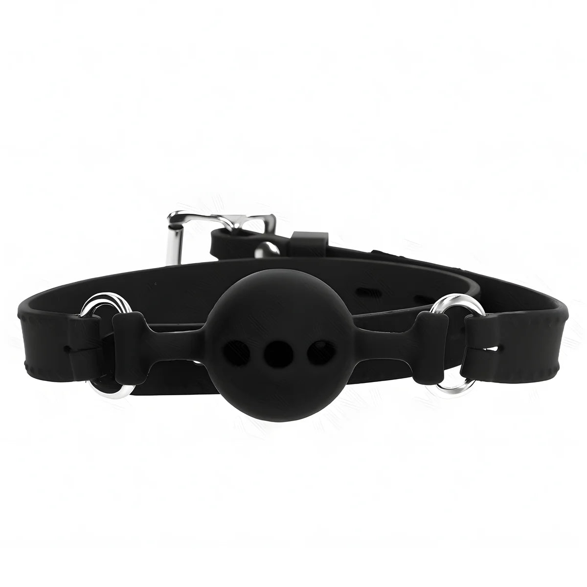 kink baillon entierement silicone 55 x 2 cm avec boule de 4 cm taille s noir ajustable 35 51 cm