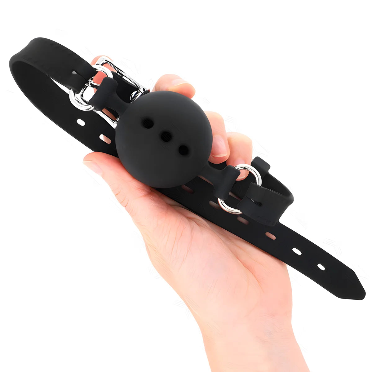 kink baton entierement silicone 55 x 2 cm avec boule 4 5 cm taille m noir ajustable 35 51 cm