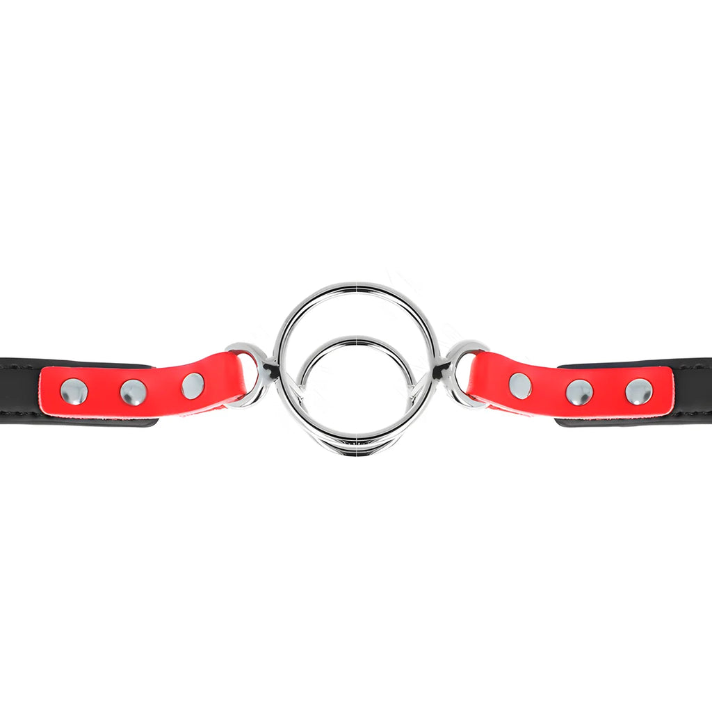 kink gag avec plusieurs o rings 4 4 8 cm rouge 38 x 56 cm