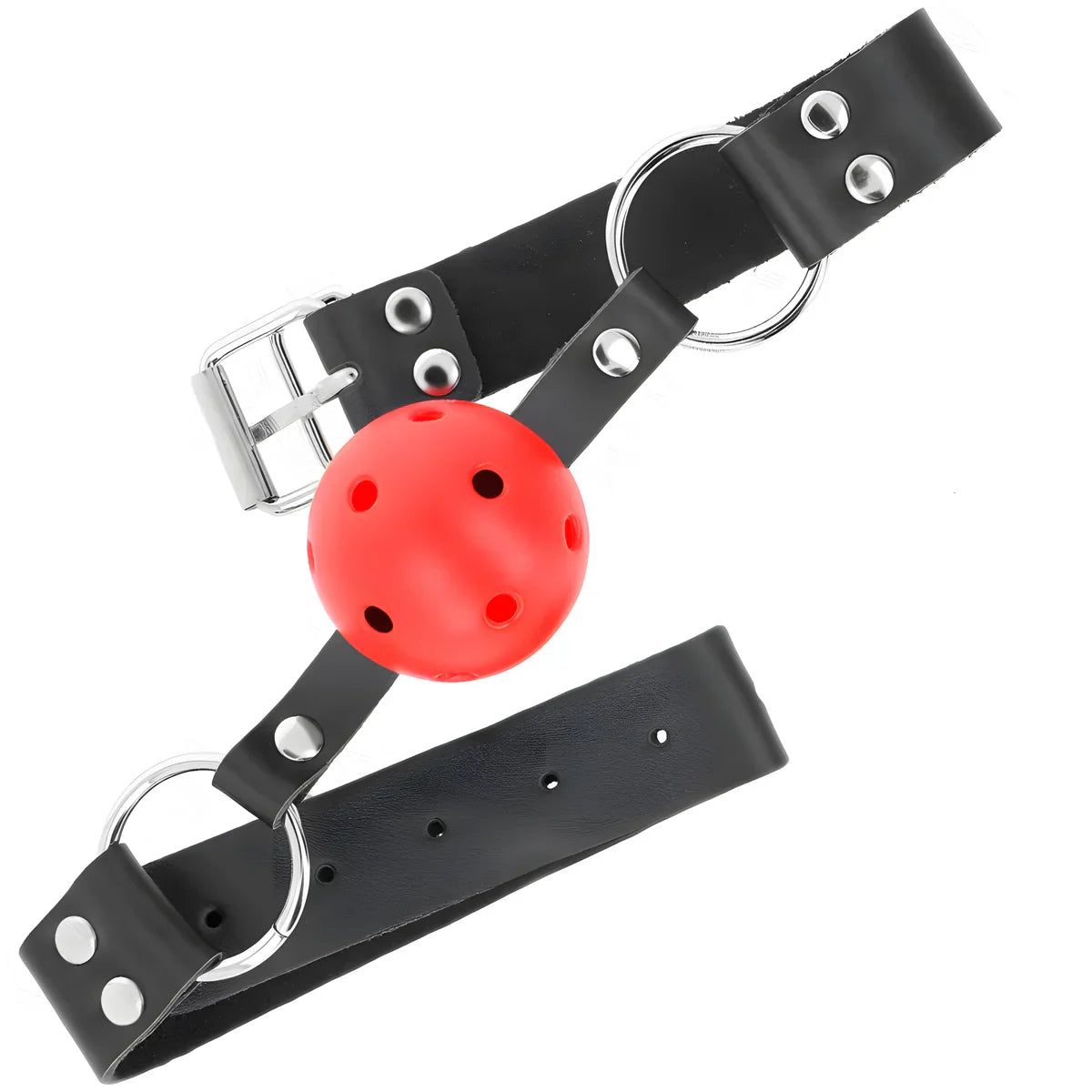 Bâillon ouvert respirant double rivet silicone — finition matière