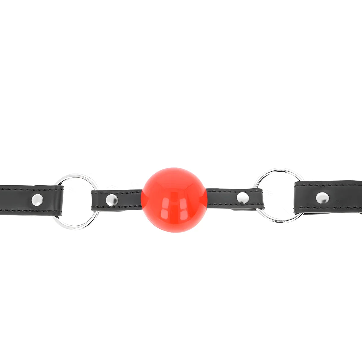 kink baillon balle 4 cm avec serrure boule rouge bracelet noir 60 x 2 cm