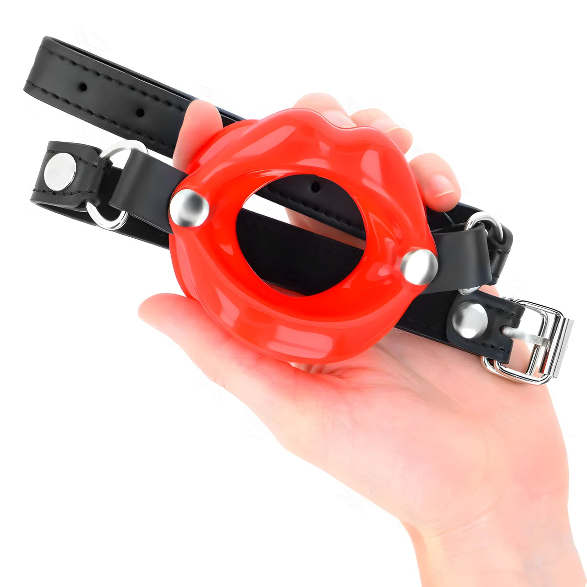 kink baton lip 8 cm avec sangle en cuir rouge 63 x 2 cm ajustable 39 58 cm