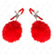 kink pince a meton boule fausse fourrure rouge 6 cm