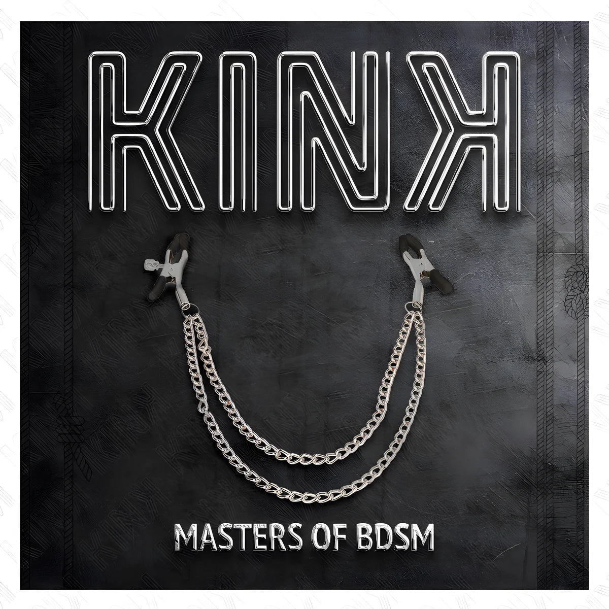 kink pinces a teteaux avec 2 chaines epaisses argent 20 23 cm