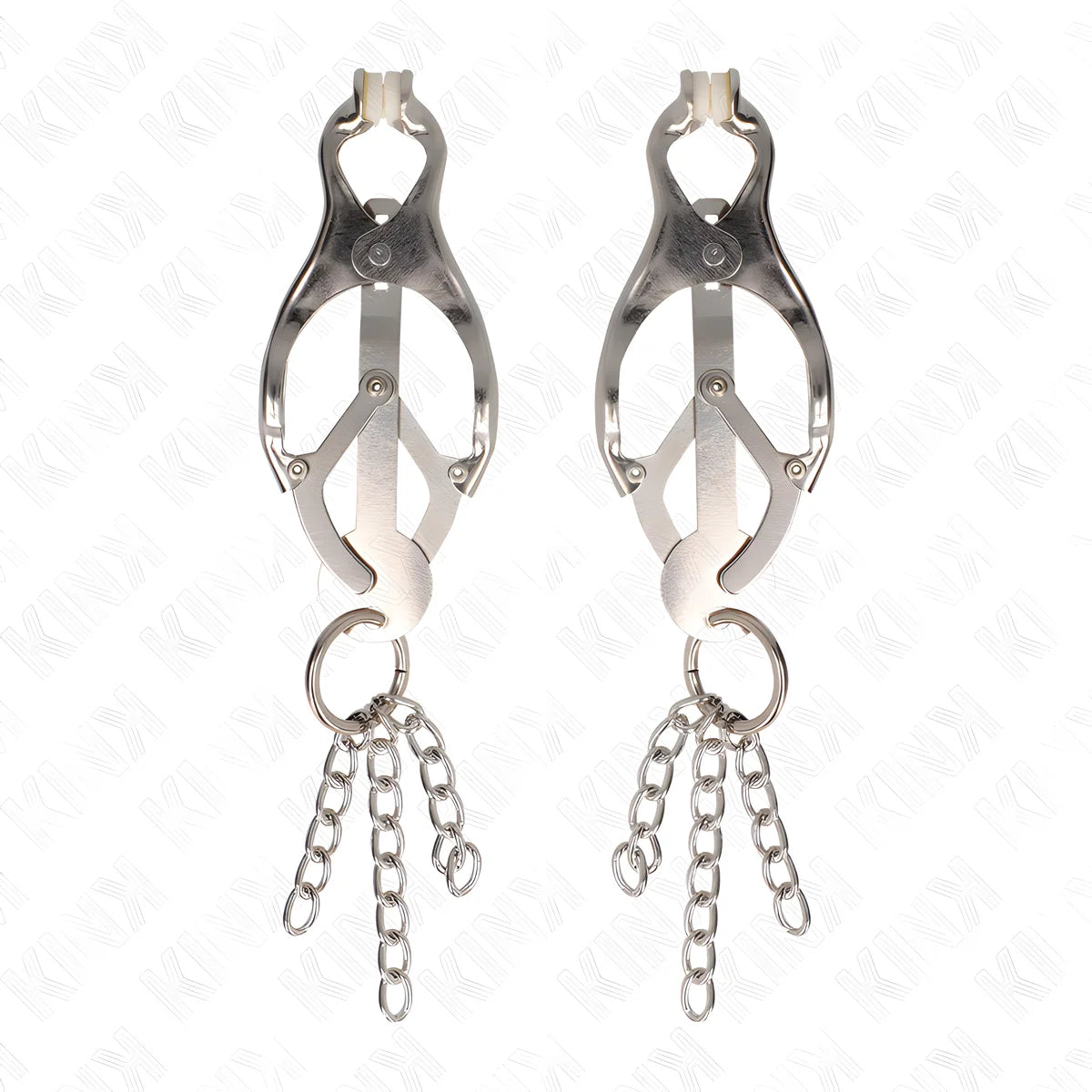 kink pinces a metelles trefle japonais avec petites chaines argent