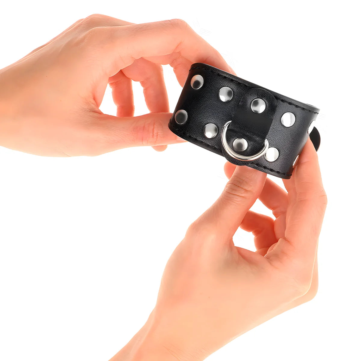 kink bracelets avec double ligne de clous reglables noir