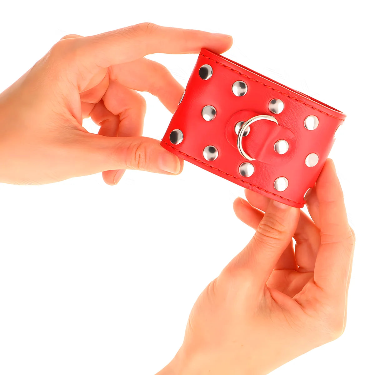 kink appareils de retenue poignets avec fermeture pression pleine de rivets rouge ajustable 19 24 cm x 5 5 cm