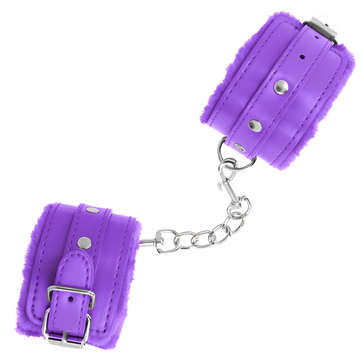 kink appui poignets doubles de fourrure premium violet avec ceinture violet ajustable 17 29 cm x 6 cm