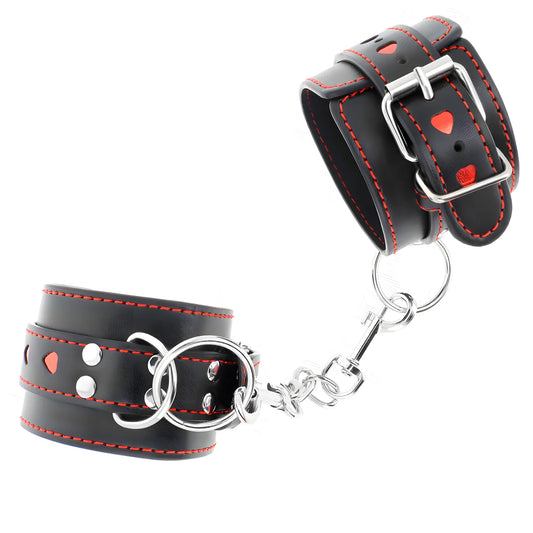 kink appui poignets noir avec incrustation coeur rouge reglable 21 28 cm x 5 5 cm