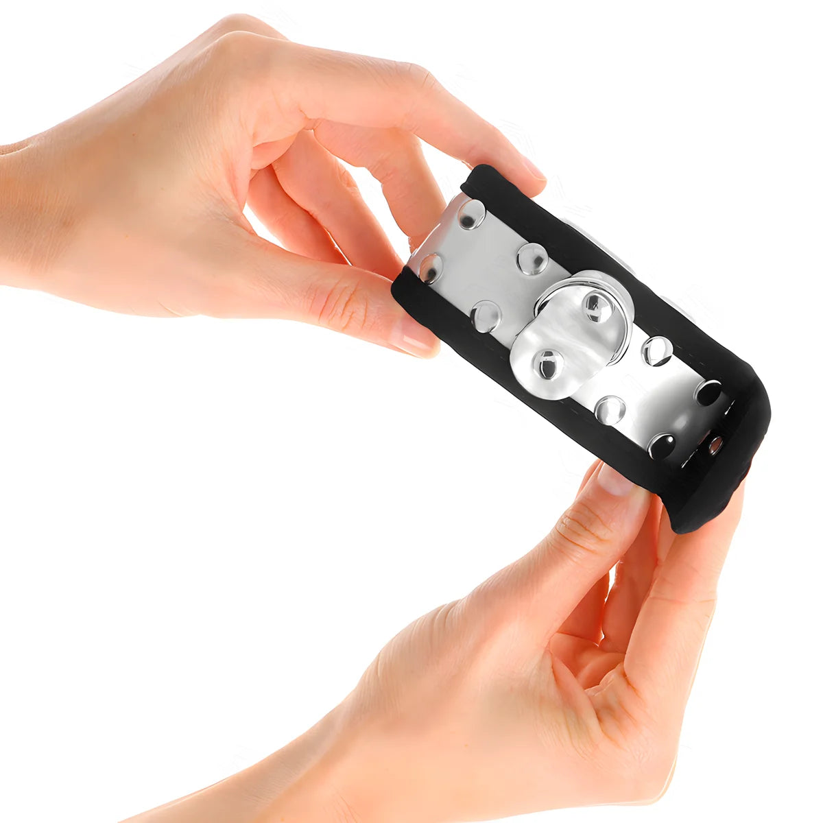 kink appui poignets fins noir argent 30 x 4 cm