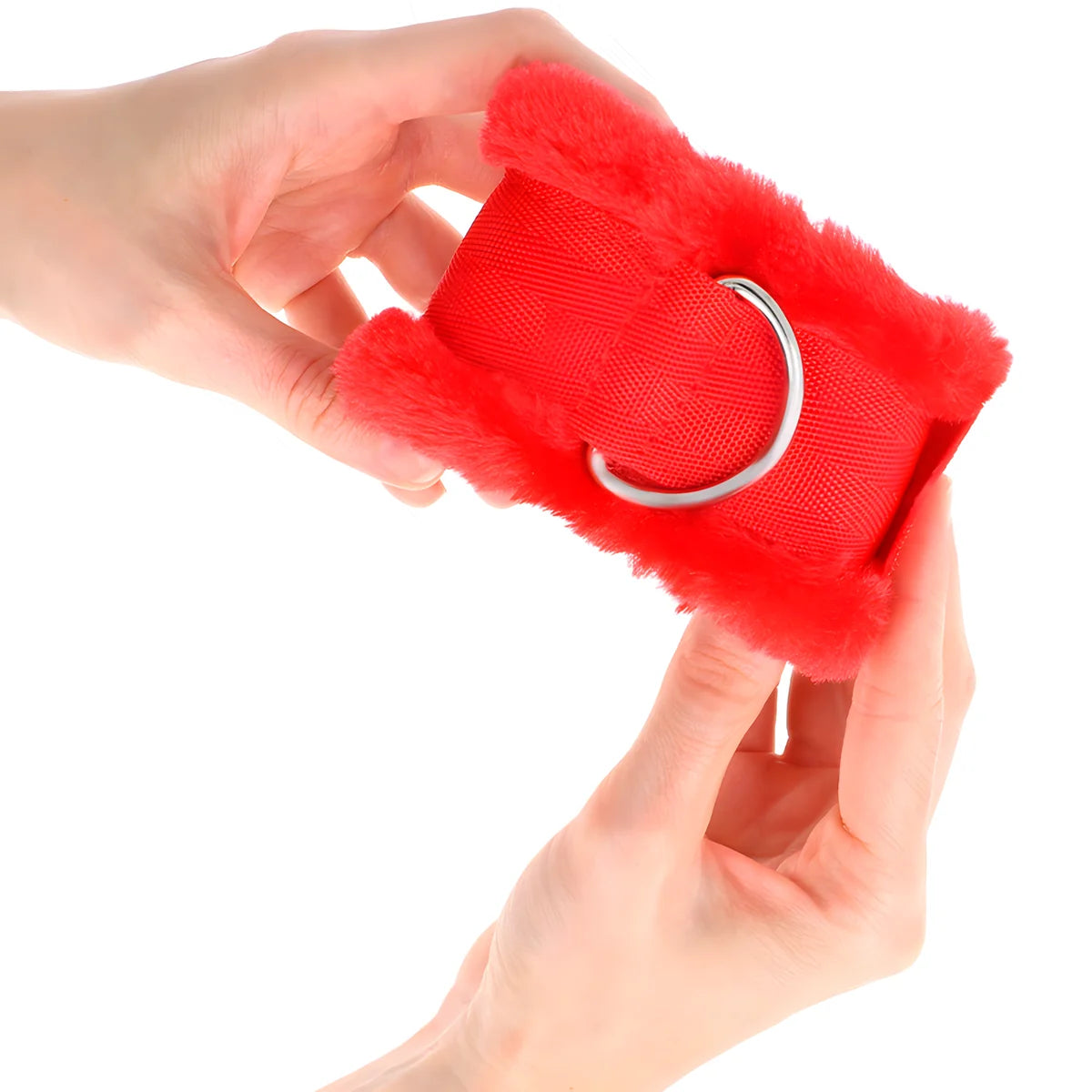 kink appui poignets doubles de fourrure rouge ajustable 17 31 cm x 7 cm