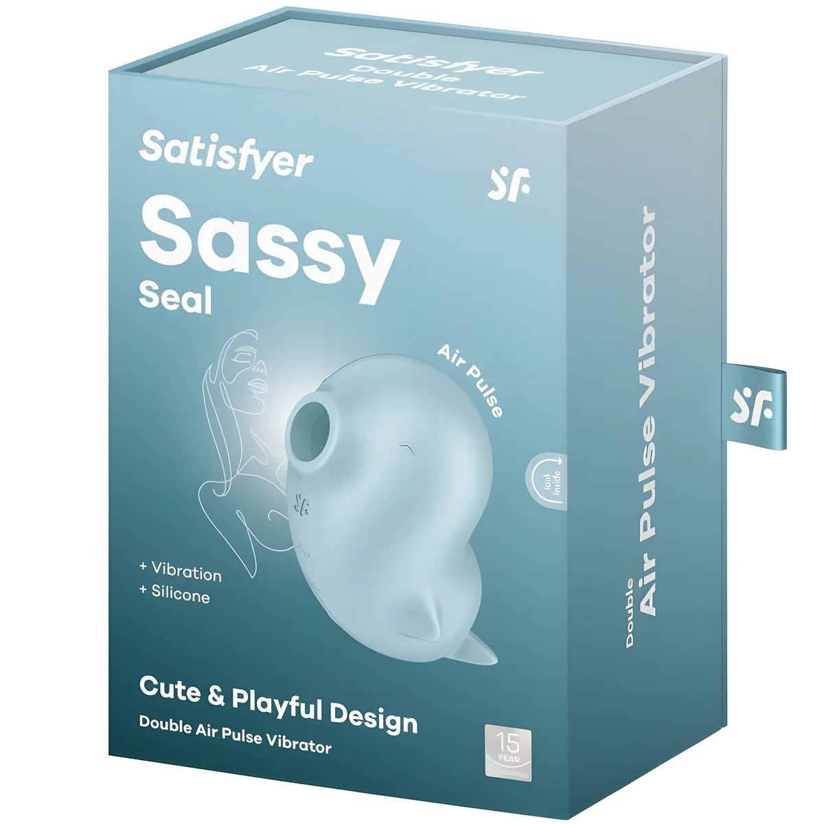 satisfyer sassy seal stimulateur et vibrateur bleu