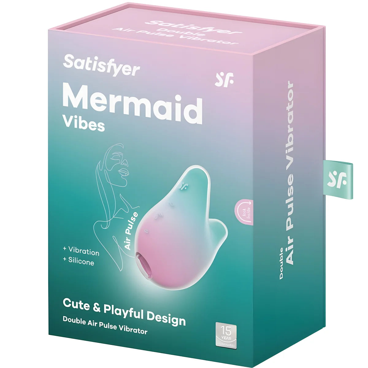 satisfyer mermaid vibes stimulateur vibrateur menthe et rose
