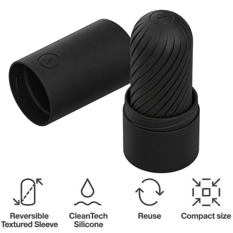 Masturbateur Arcwave Ghost réversible en silicone — Noir — vue 4