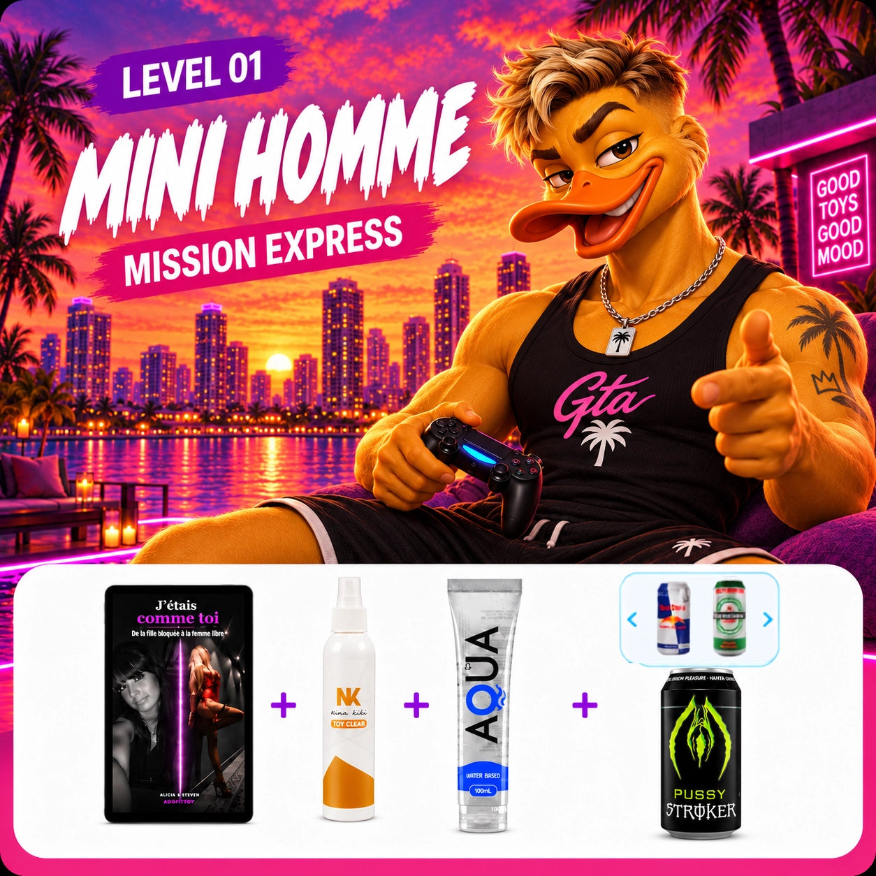 Pack GTA 6 homme mini – Masturbateur & entretien