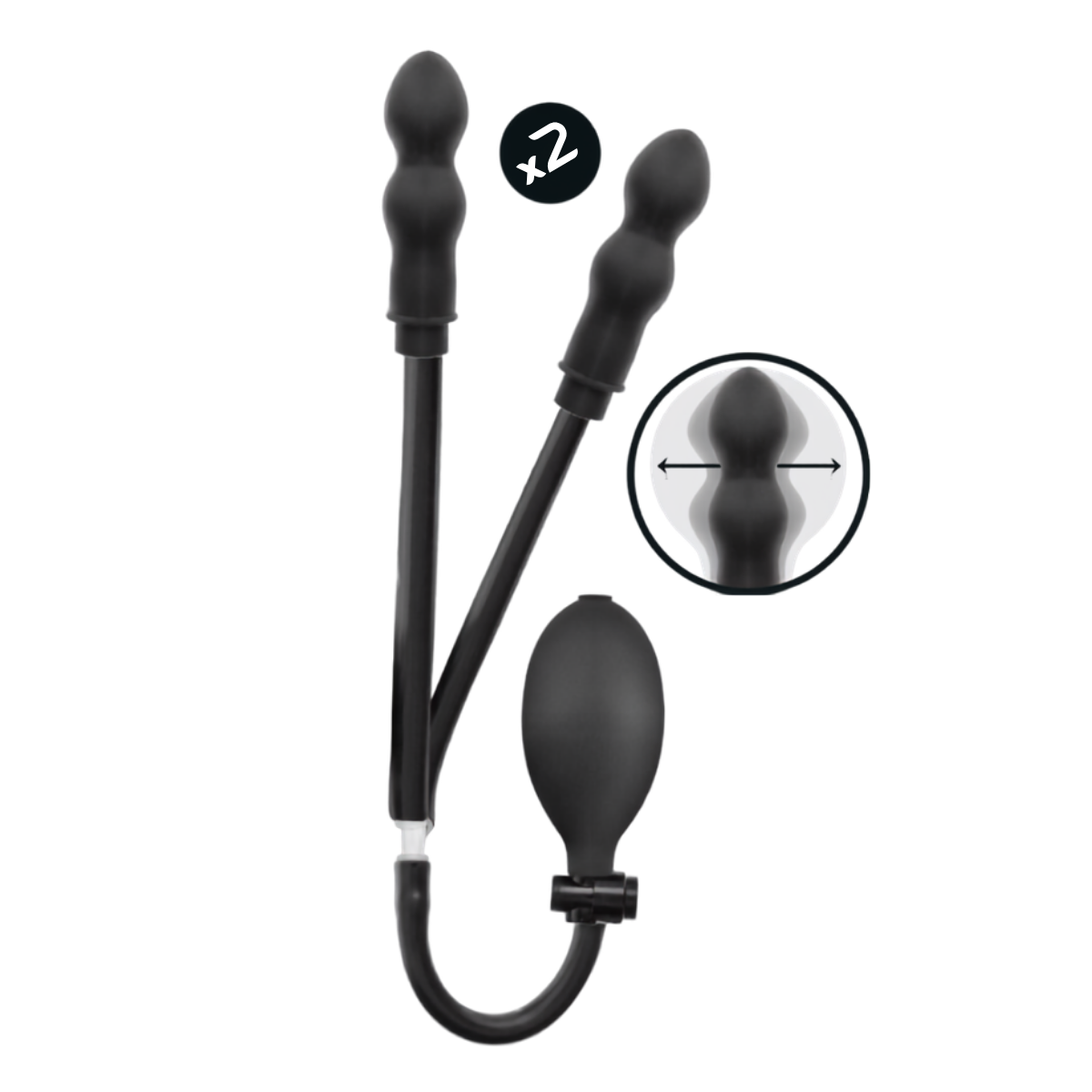Addicted inflatable double anal plug model 1