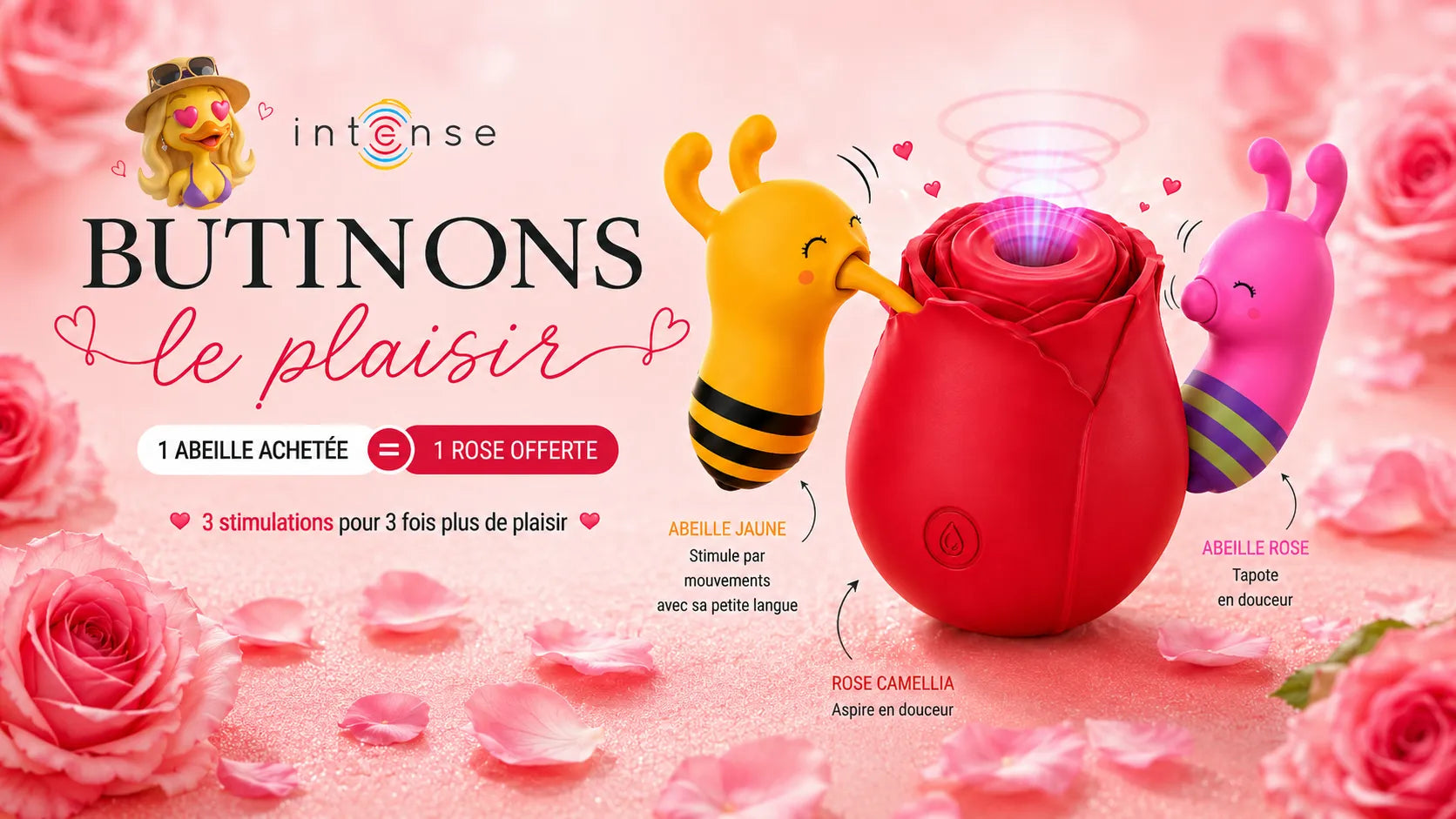 promo 1  stimulateur clitoridien abeille acheté une rose stimulateur clitoridien offert