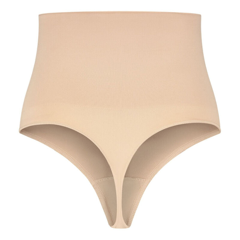 String taille haute sculptant Bye Bra Bali beige presente a plat, taille montante gainante sans couture, controle moyen invisible sous les vetements ajustes.