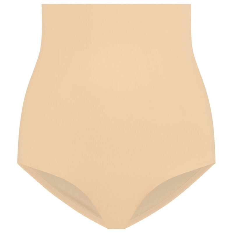 Culotte sculptante taille haute Bye Bra chair presentee a plat de face, coupe galbante sans couture, controle du ventre, gousset hygienique, du S au XXL.