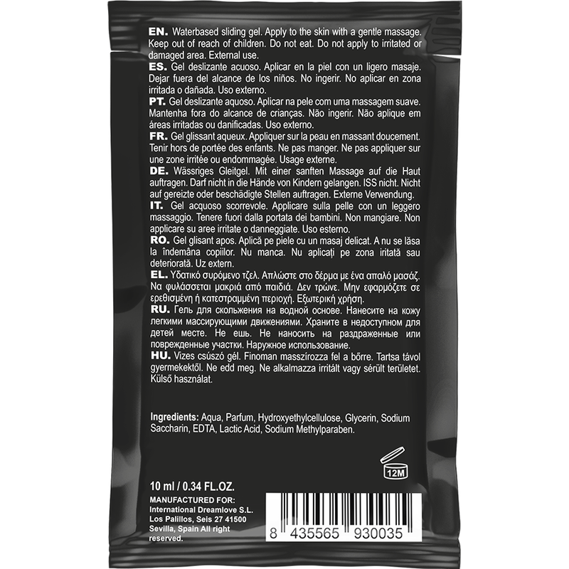 Lubrifiant gourmand base eau saveur fraise dosette — détail produit
