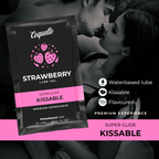 Lubrifiant gourmand base eau saveur fraise dosette — vue de profil