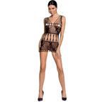 Mini-robe résille et dentelle transparente — vue principale