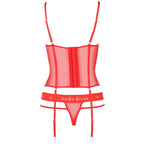 Corset Kyōka rouge avec string assorti — vue de profil