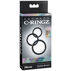 Set de 3 anneaux péniens en silicone extensible — vue de profil