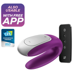 Vibrateur couple en U Double Fun silicone — vue de profil