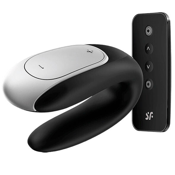 Vibromasseur couple double moteur en U connecté — détail produit