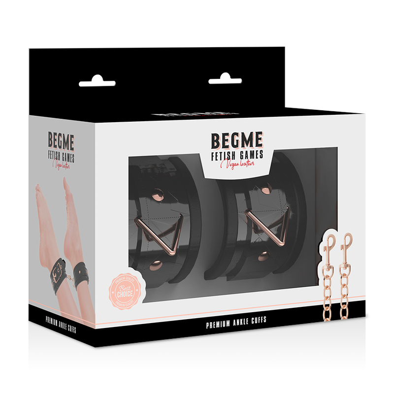Menottes de chevilles rembourrées en cuir vegan — détail base